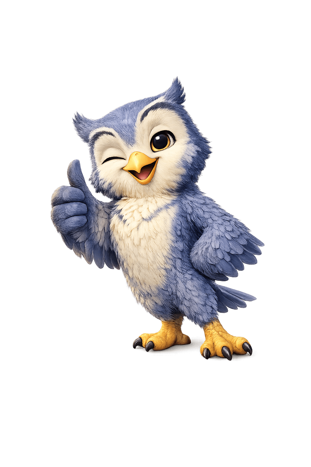 Scout the owl with eyes open, giving thumbs up - representing clear visibility with TotalView AI